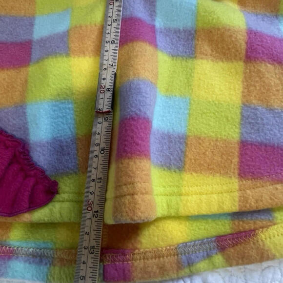 A Million Polkadots Plaid Hooded Poncho Colorful Plaid ‎ with Ruffles 18 Months - Picture 6 of 11